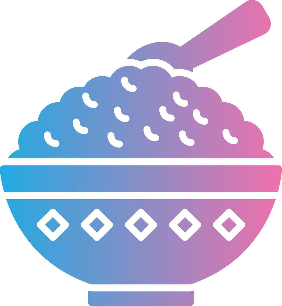 Rice Bowl Solid Fill Symbol vector