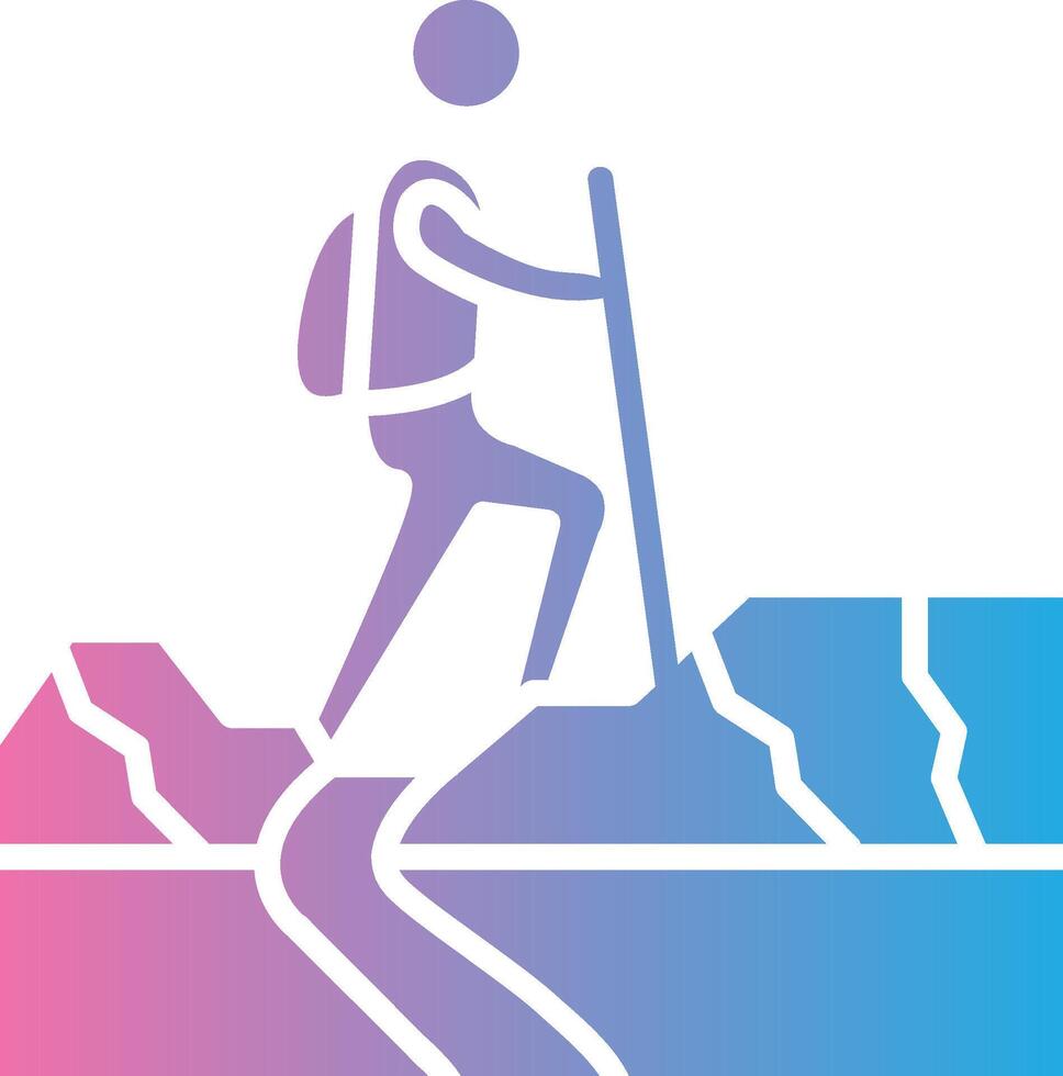 Trekking Stylized Flat Drawing vector