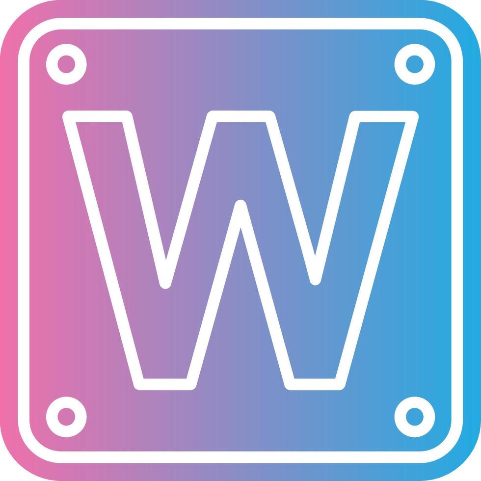 Letter W Color Stroke Symbol vector