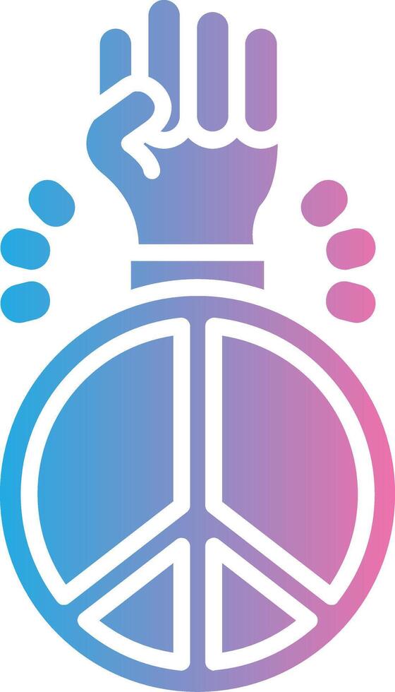 Peace Sign Iconic Line Form vector