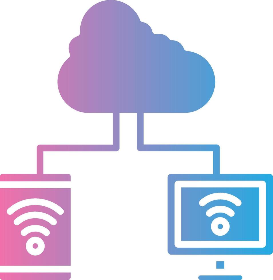 Cloud Connection Color Stroke Symbol vector