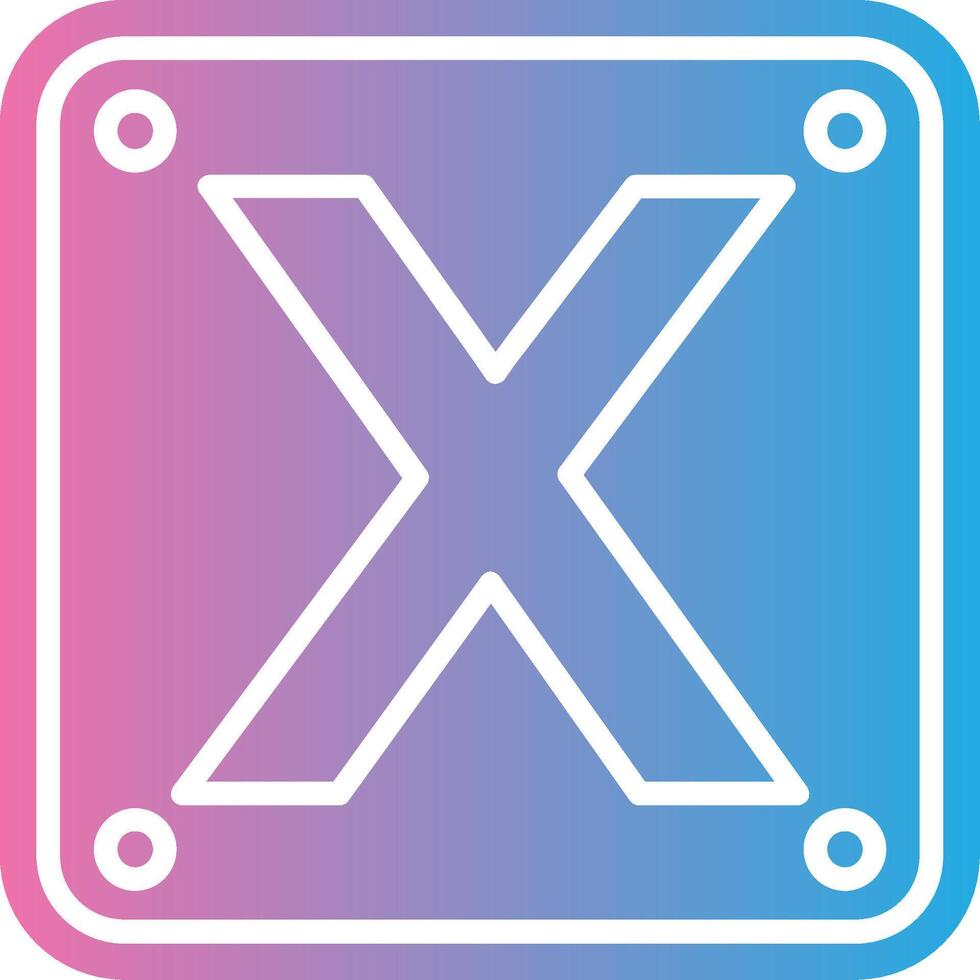 Letter X Gradient Color Form vector