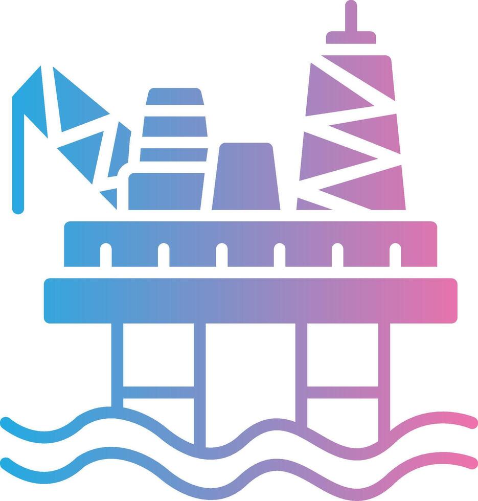 Oil Rig Clean Digital Design vector