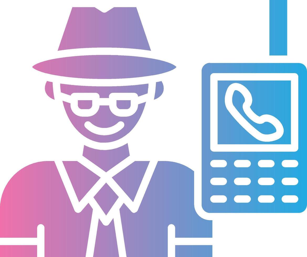 Phone Color Stroke Symbol vector