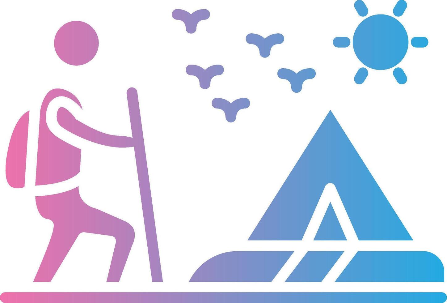 Hikers Color Block Badge vector