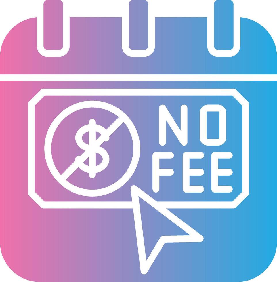 No Fee Dark Mode Symbol vector