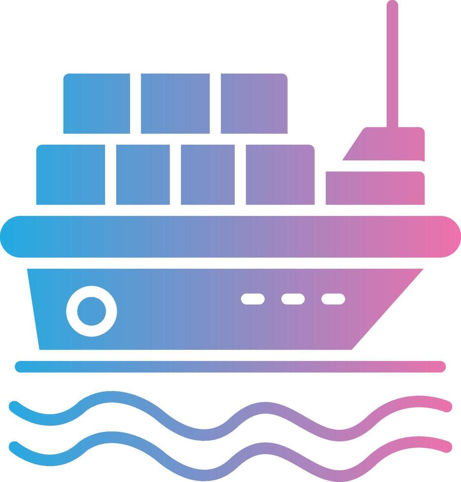 Cargo Ship Neon UI Symbol vector