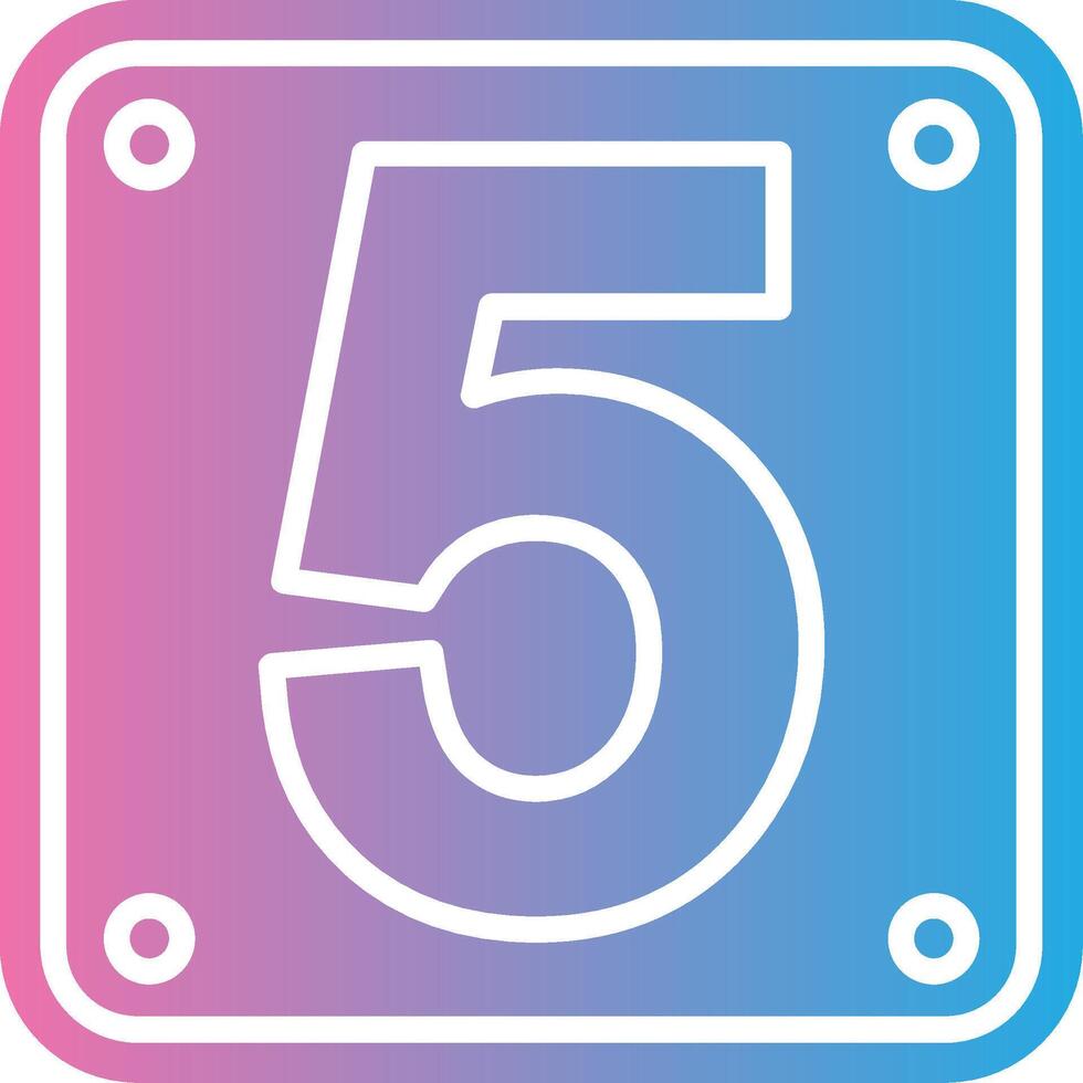 Number 5 User Interface Mark vector