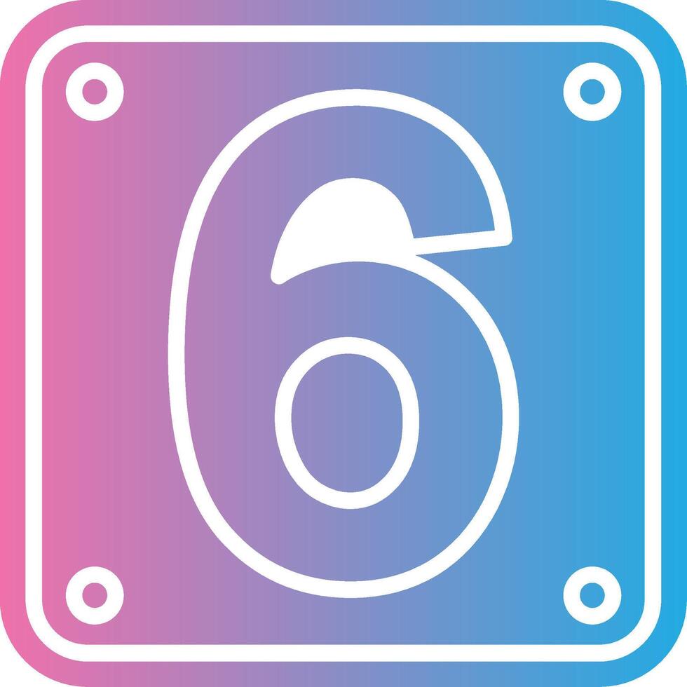 Number 6 Simplified Design Piece vector