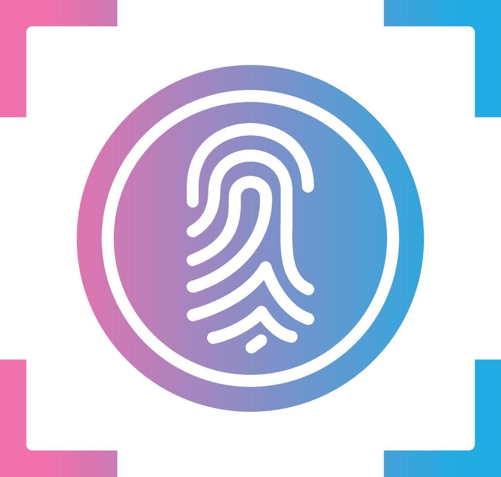 Fingerprint Iconic Line Form vector