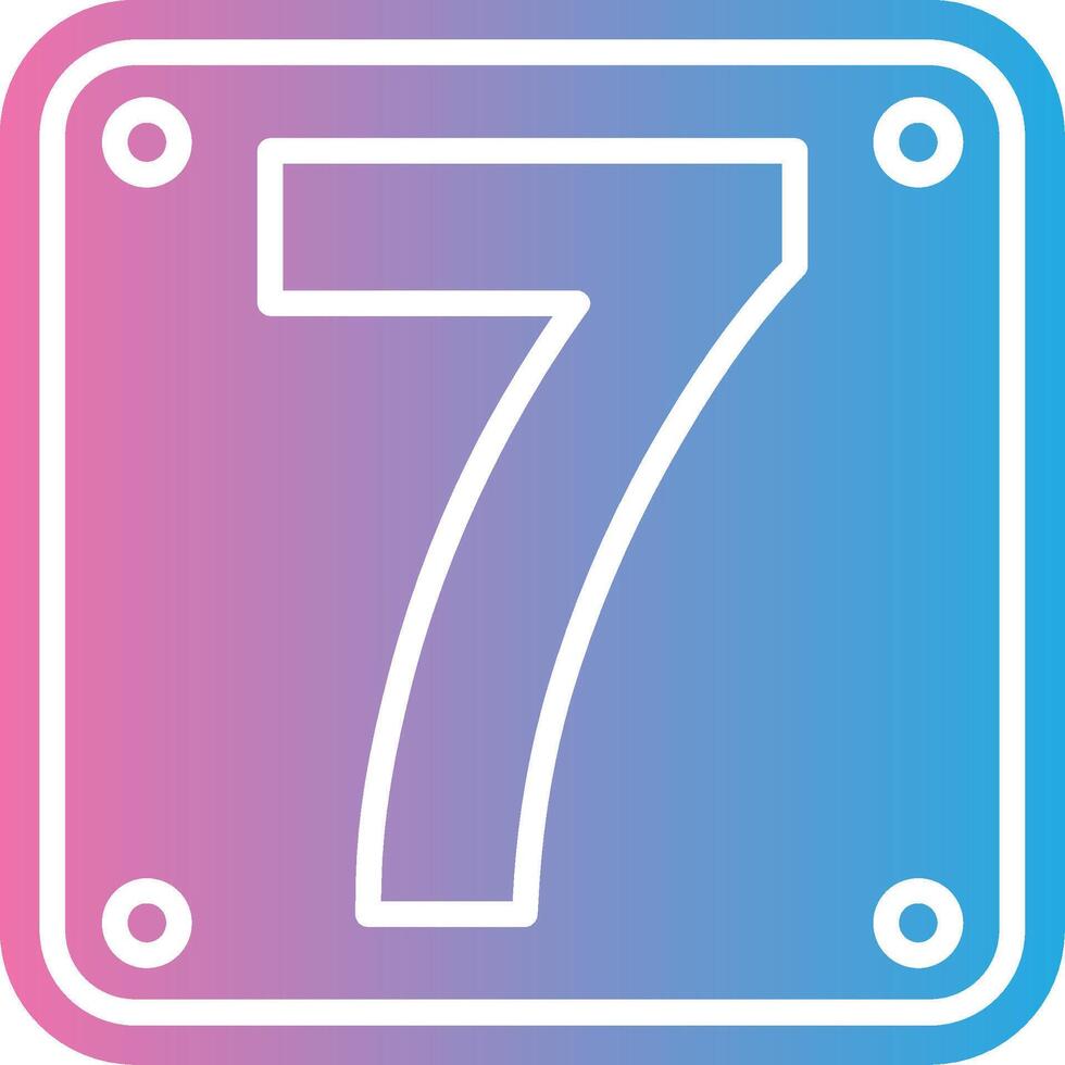 Number 7 Simplified Design Piece vector