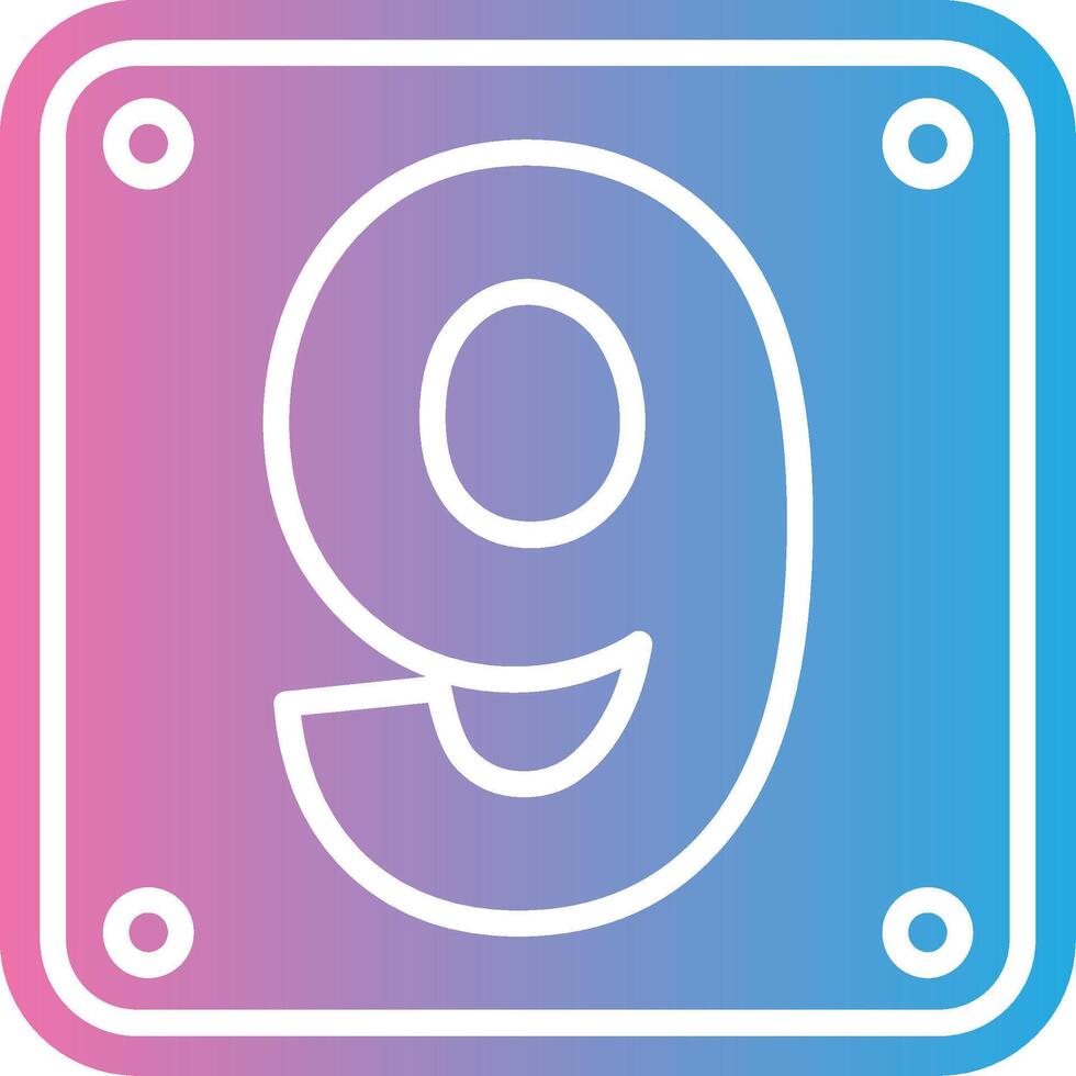 Number 9 Stylish UX Piece vector