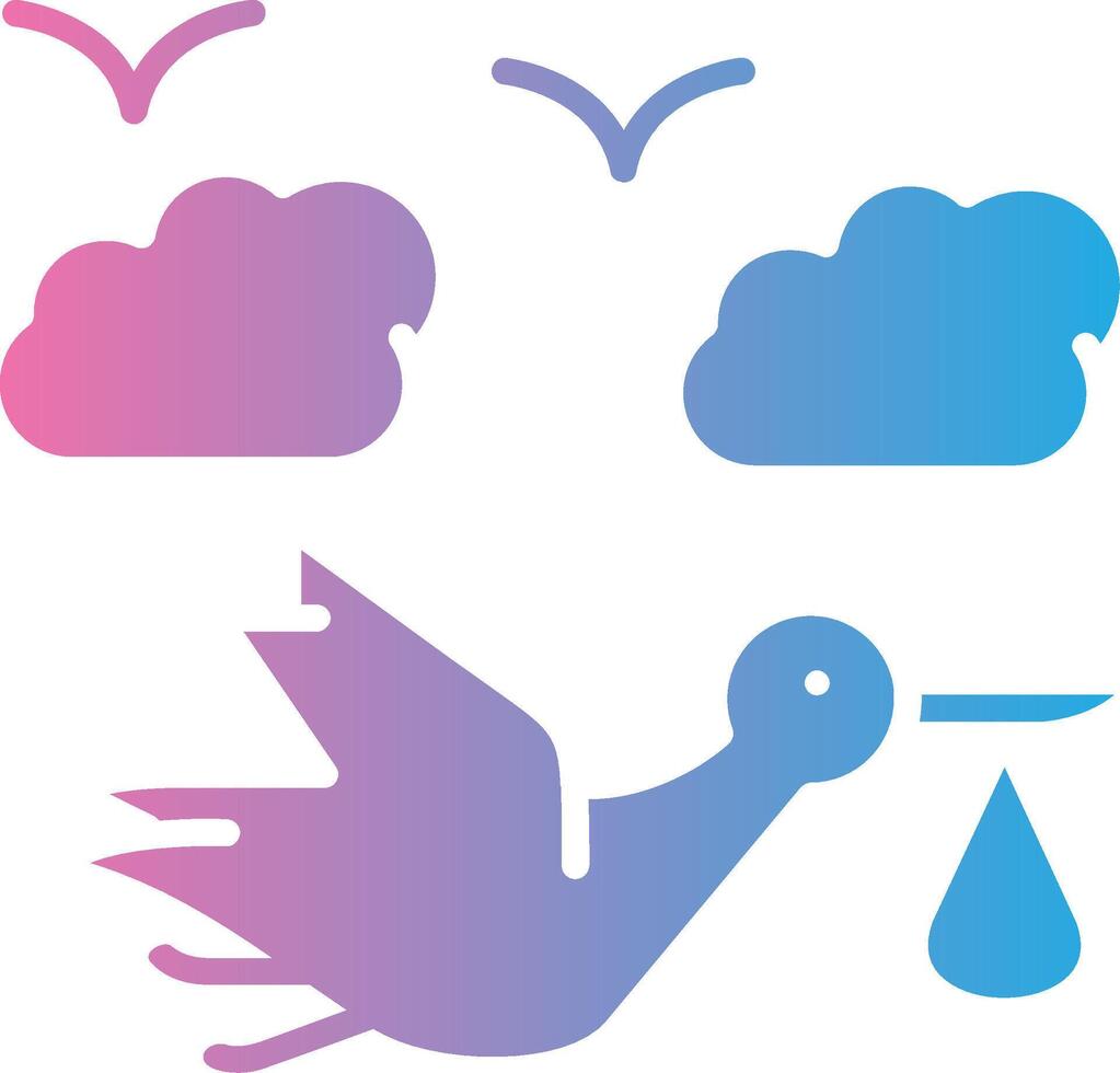 Stork Iconic Line Form vector
