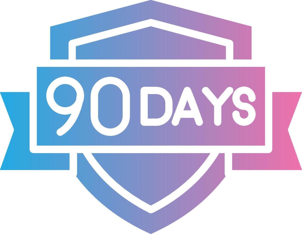 90 Days Hand-Drawn Sketch Symbol vector