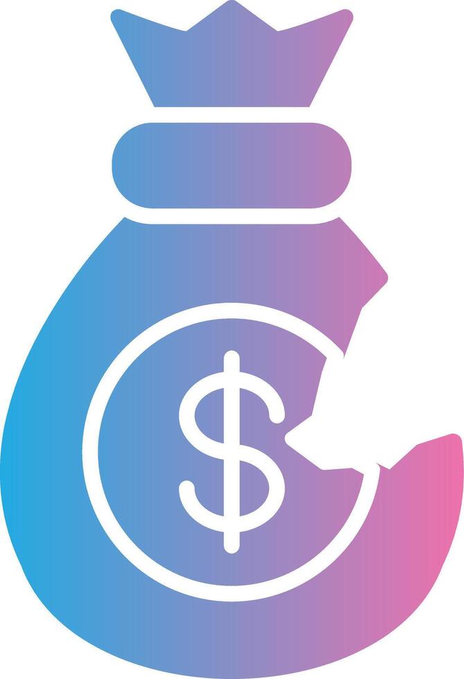 Bankrupt Digital Outline Piece vector