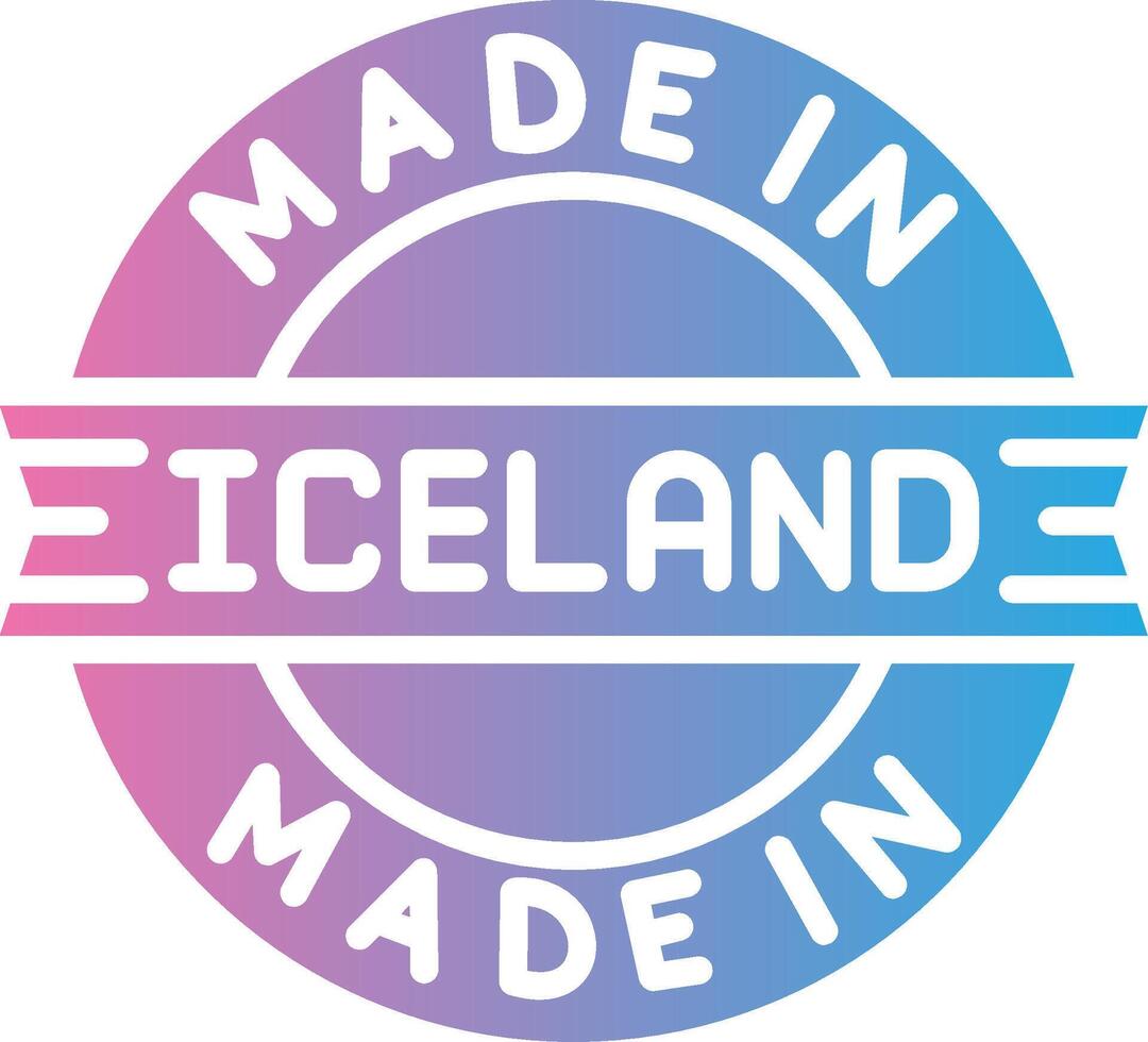 Made In Iceland Interface Line Graphic vector