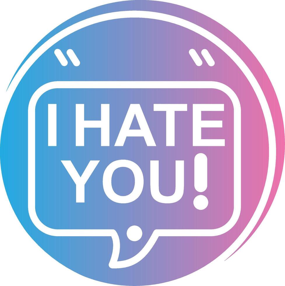 Hate You Soft Outline Graphic vector