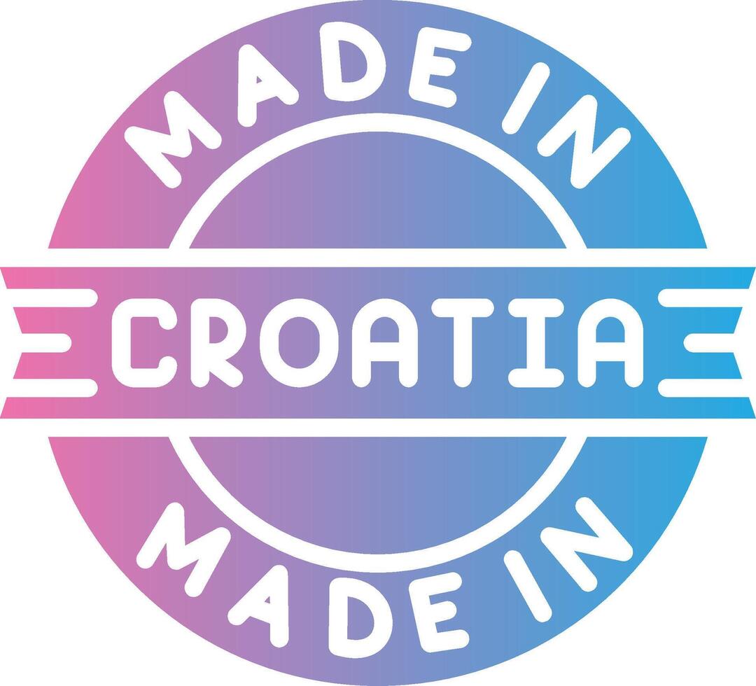 Made In Croatia Vibrant Visual Object vector