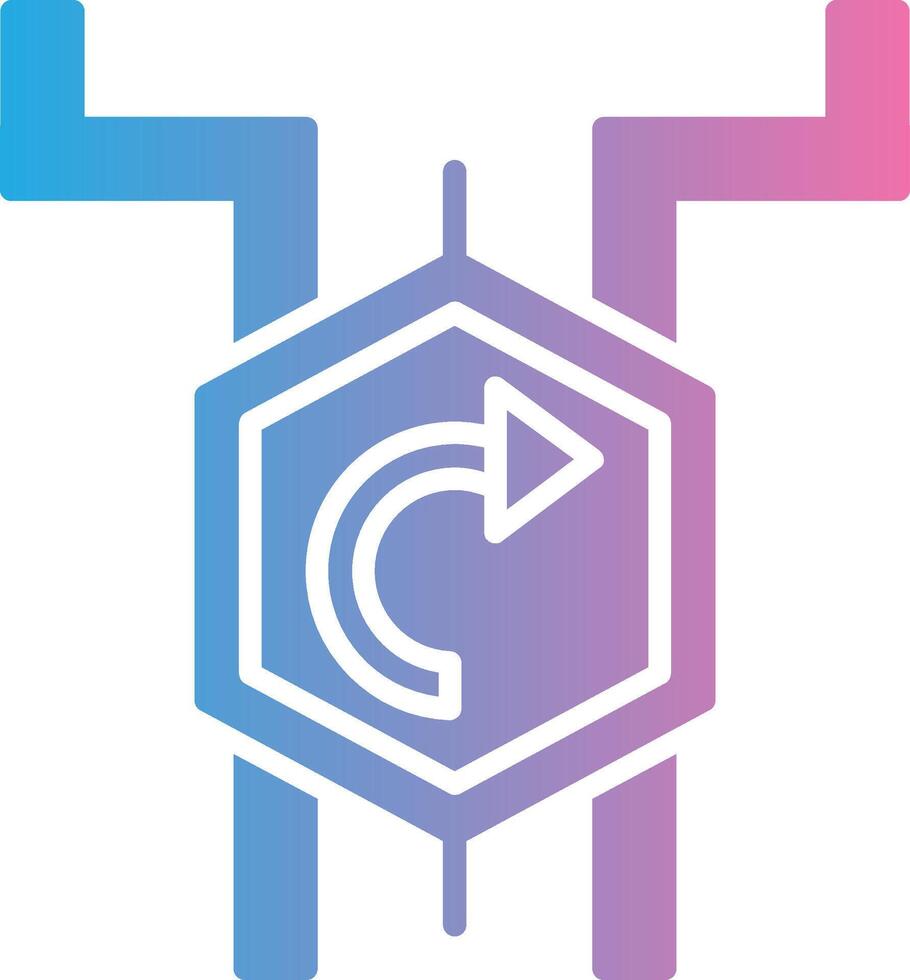 Turn Right Iconic Line Form vector