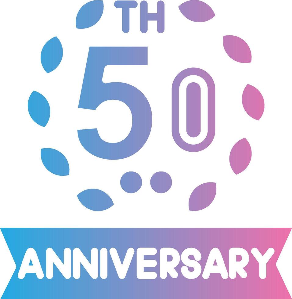 50th Anniversary Futuristic App Badge vector