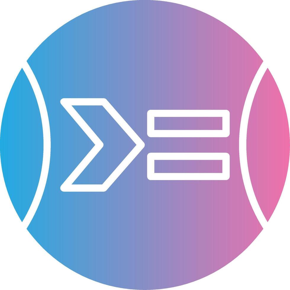 Greater Than Or Equal To Coded UI Symbol vector