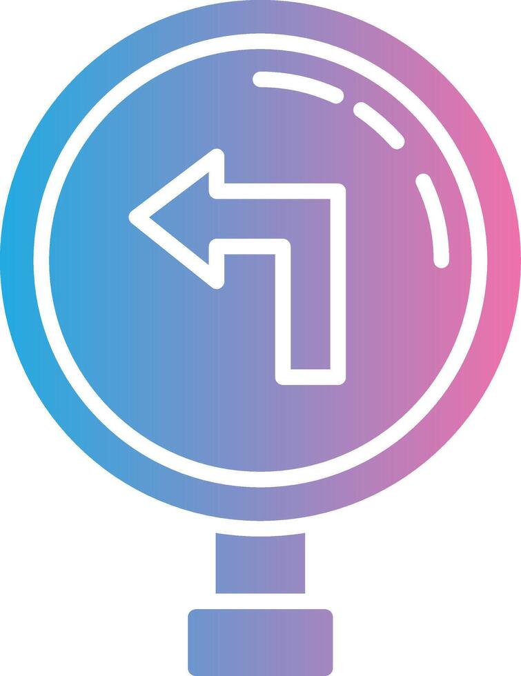Left Turn Dark Mode Symbol vector