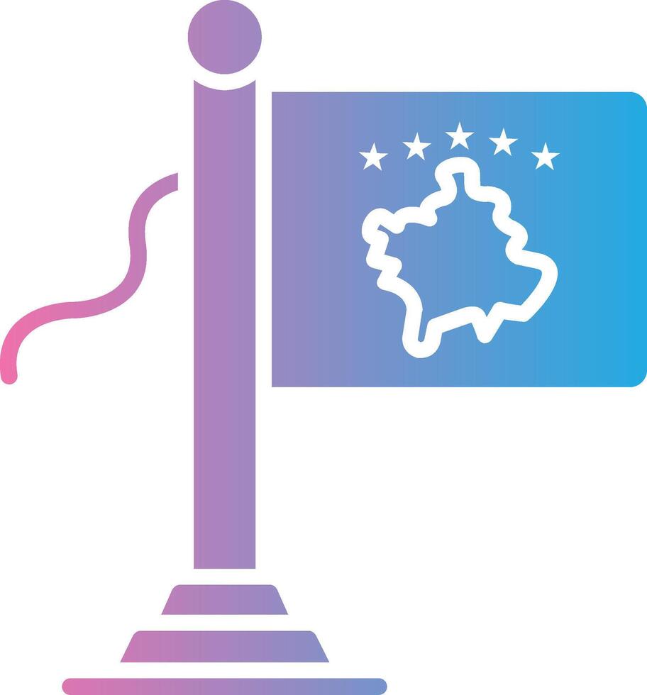 Kosovo Flag Futuristic UI Mark vector