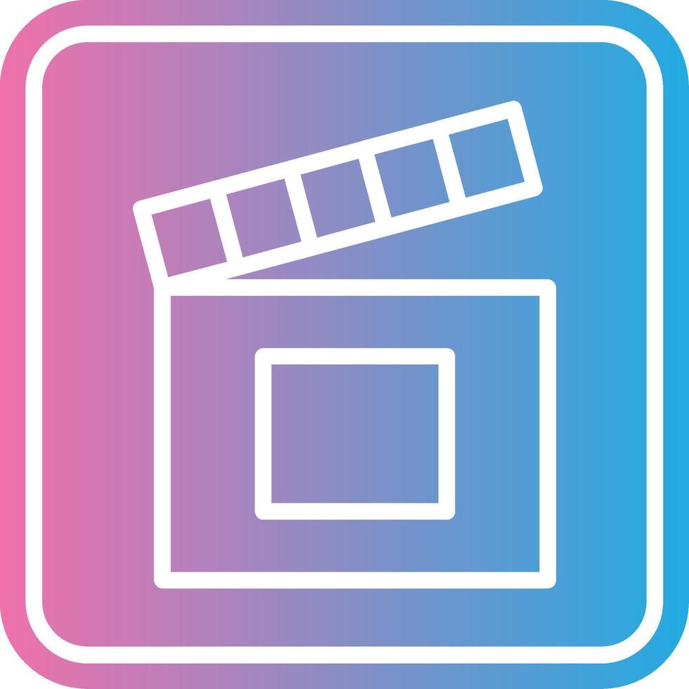 Clapper Iconic Line Form vector
