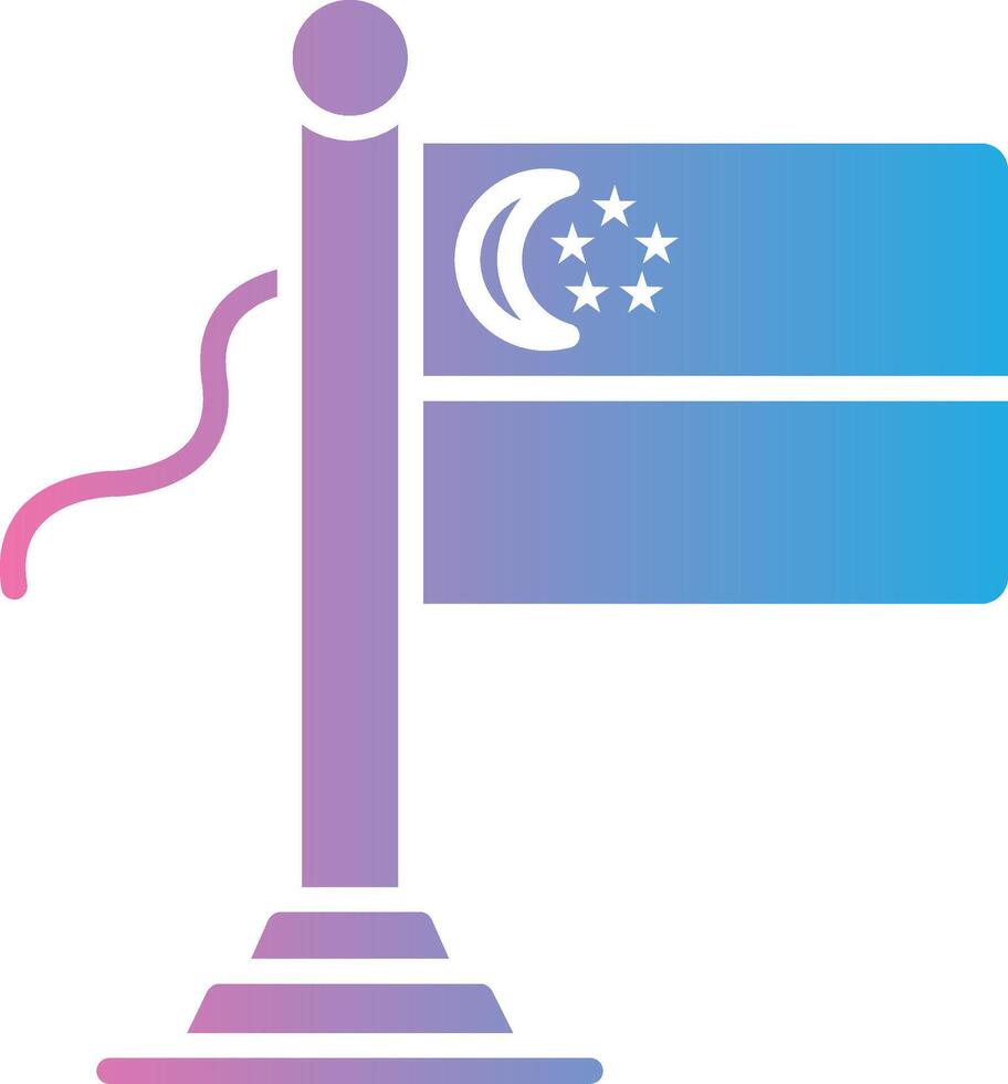 Singapore Flag Monochrome Line Graphic vector