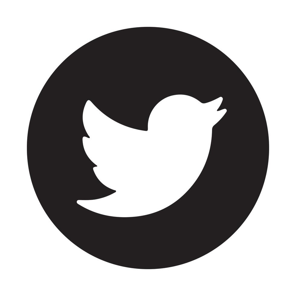 Twitter Logo Icon in Black Circle vector