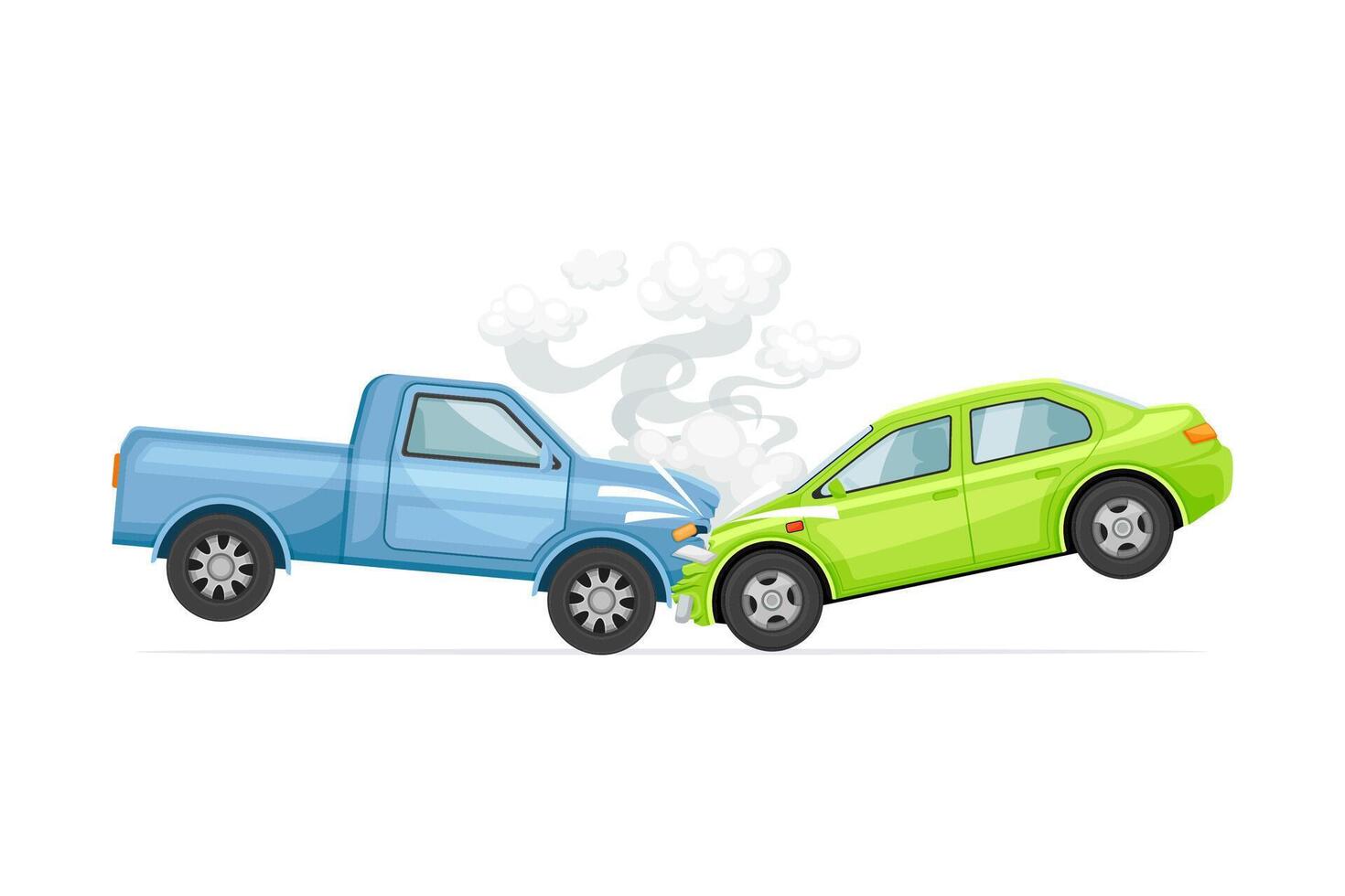Cars involved in car wreck. Car insurance case concept illustration vector