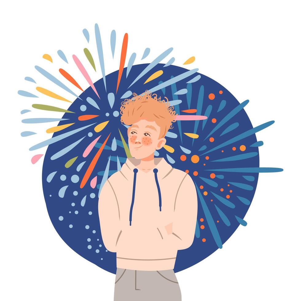 Talented guy with creative type of thinking. Human mental mindset, personality emotions concept cartoon illustration vector