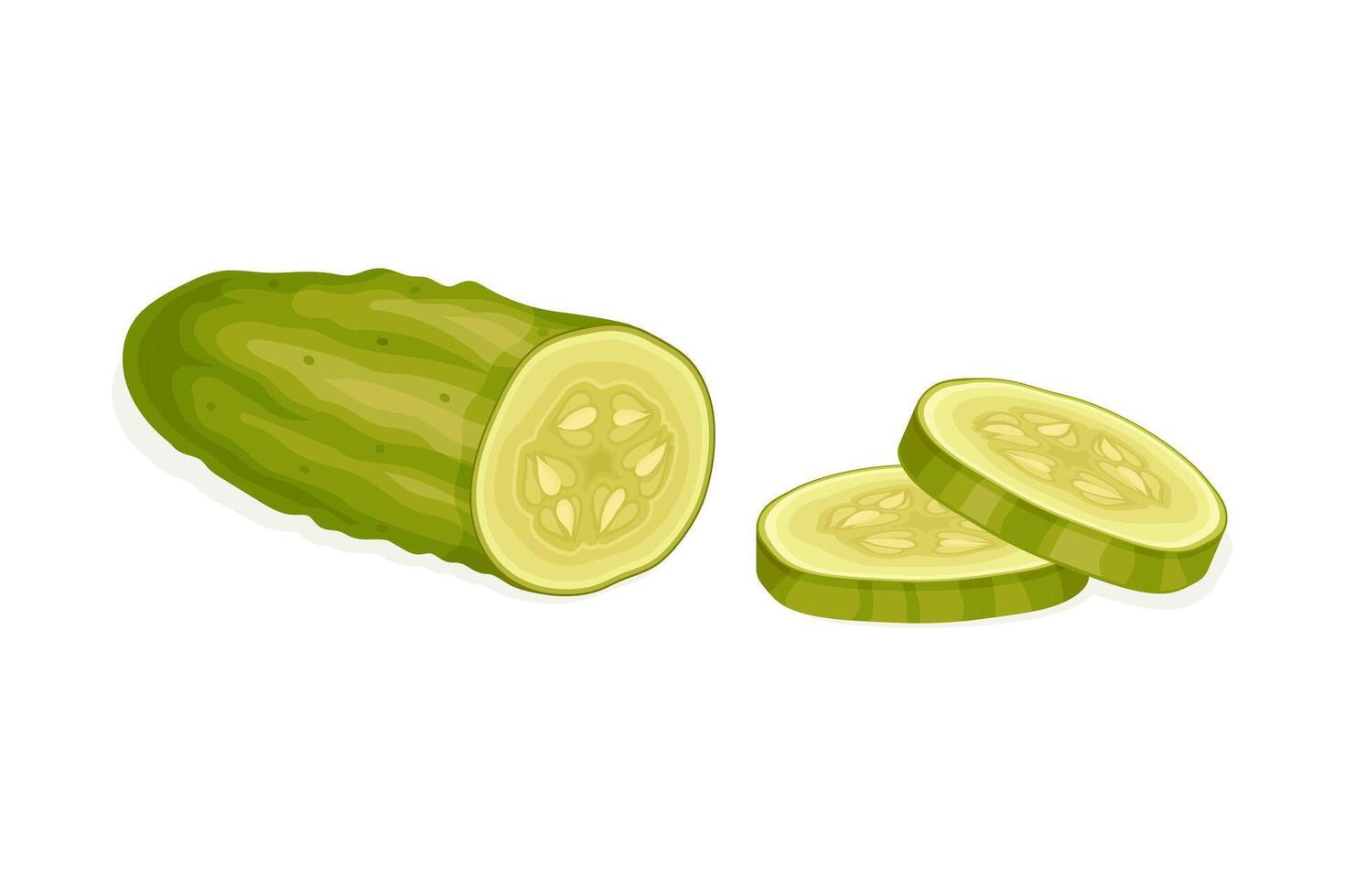 Sliced Pickled Cucumber or Gherkin with Salted Taste Served as Snack Illustration vector