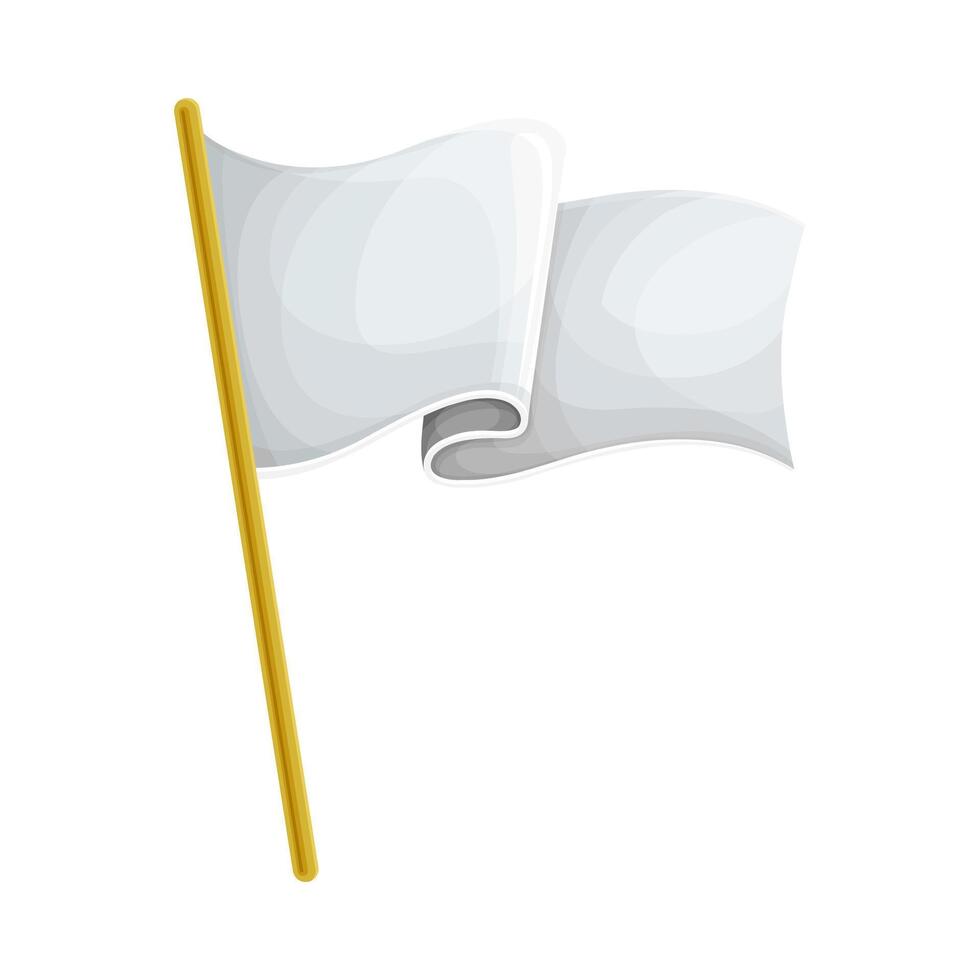 Blank white fabric flag, advertising banner illustration on white background vector