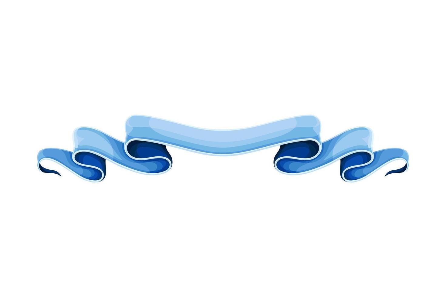 Retro blue blank ribbon horizontal banner illustration on white background vector