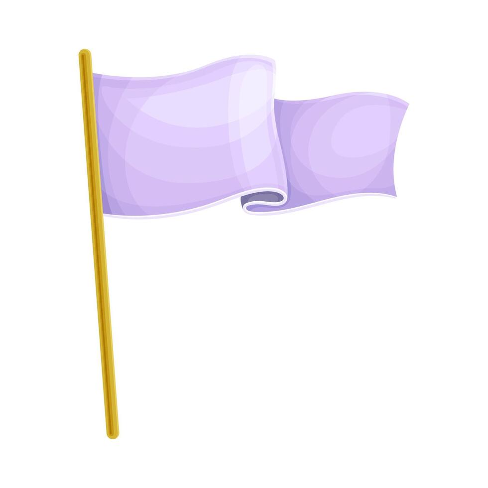Blank lilac fabric flag, advertising banner illustration on white background vector