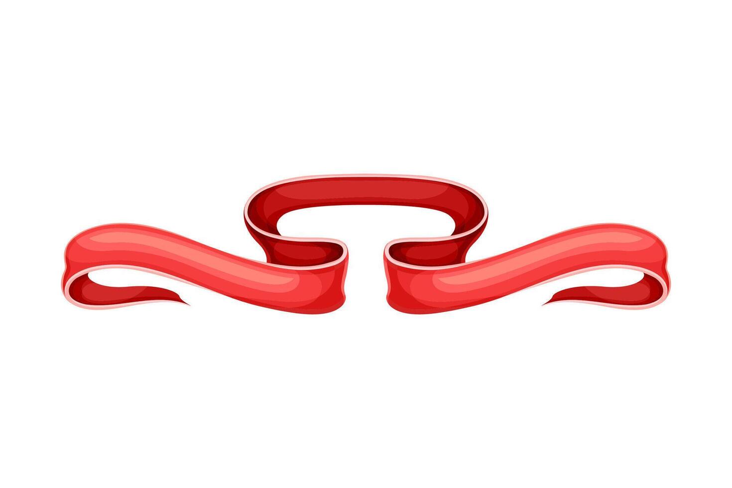 Retro red blank ribbon banner illustration on white background vector