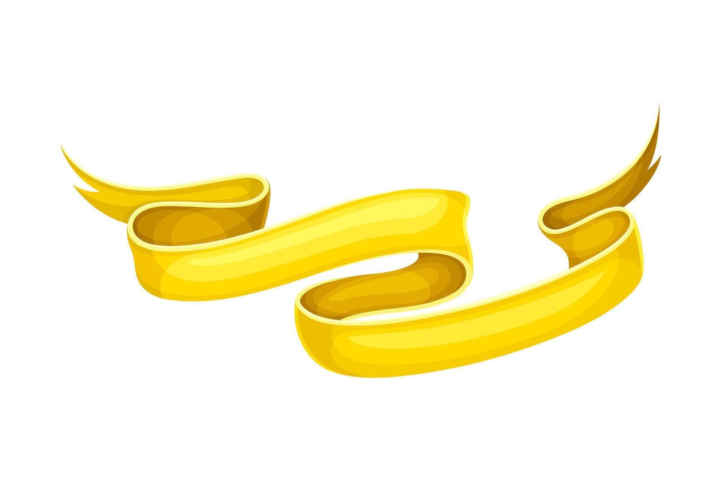 Retro yellow blank ribbon banner illustration vector