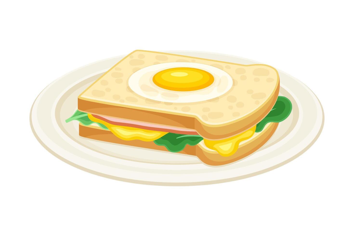 Sandwich with egg. Tasty food dish for breakfast illustration vector