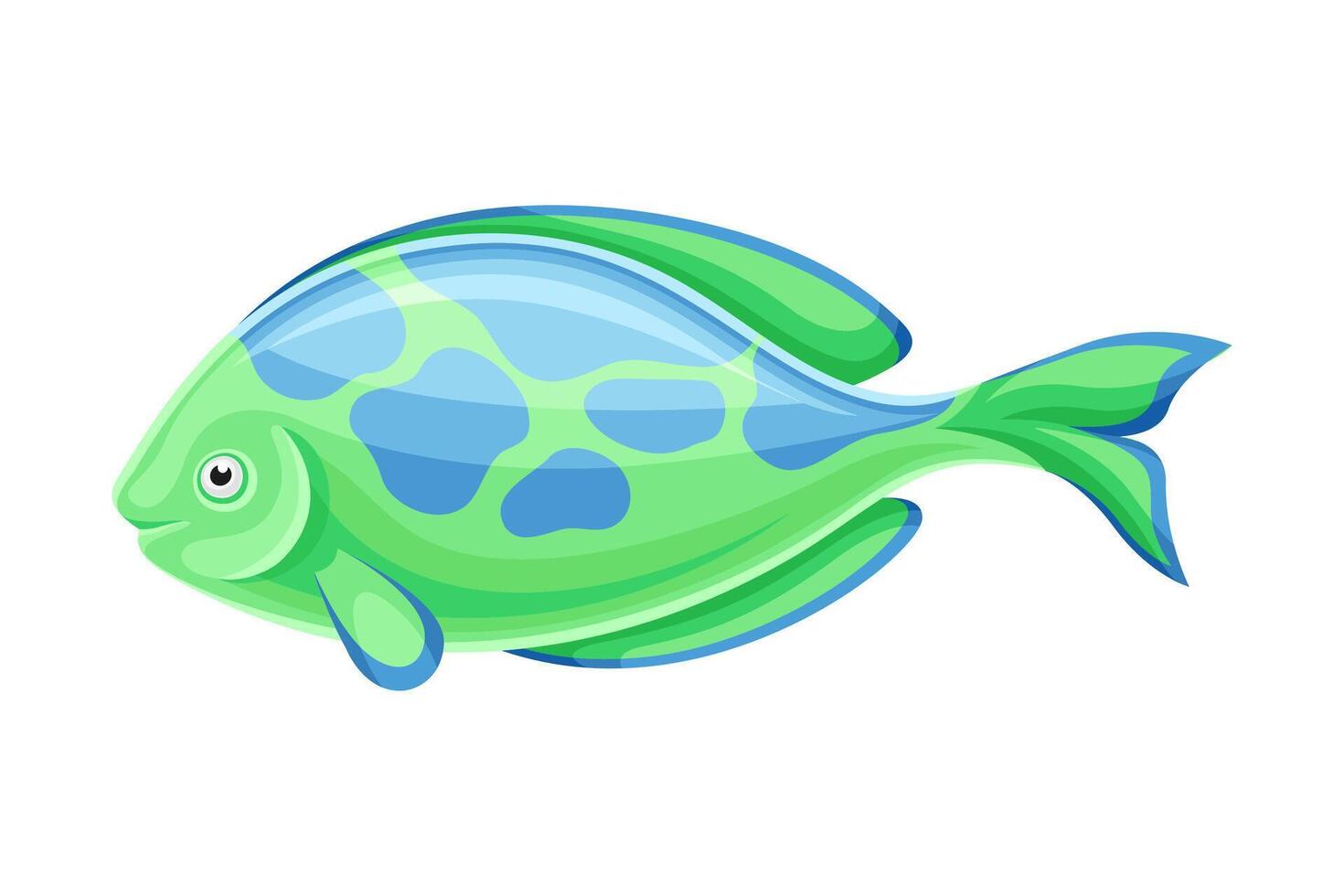 Beautiful turquoise exotic fish illustration on white background vector