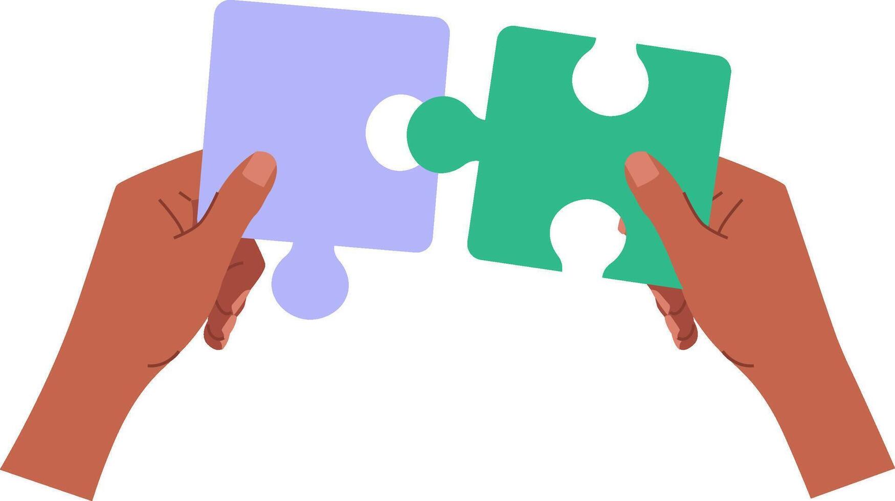 Hands Holding Puzzle Pieces vector