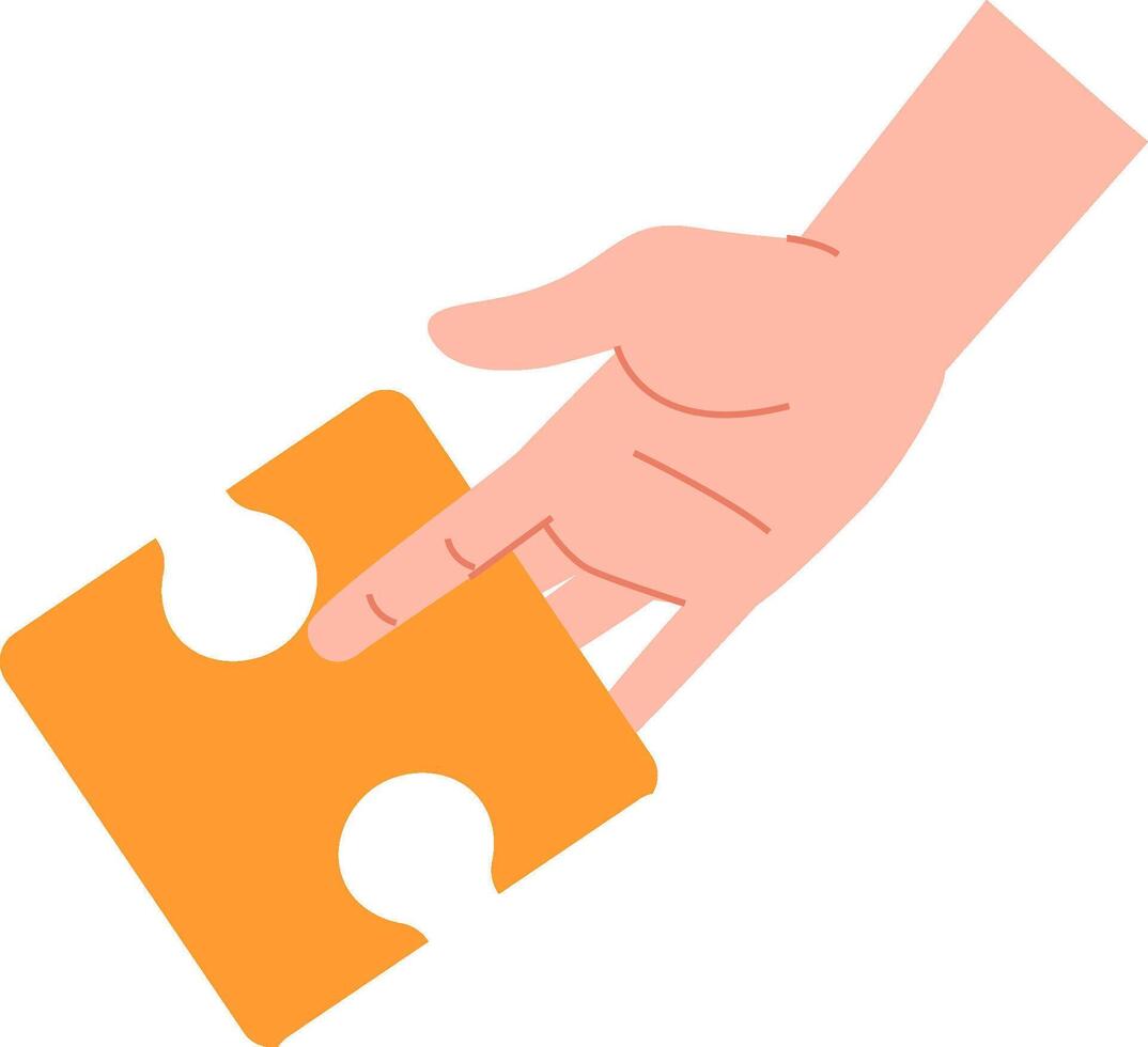 Hand Holding Puzzle Element vector