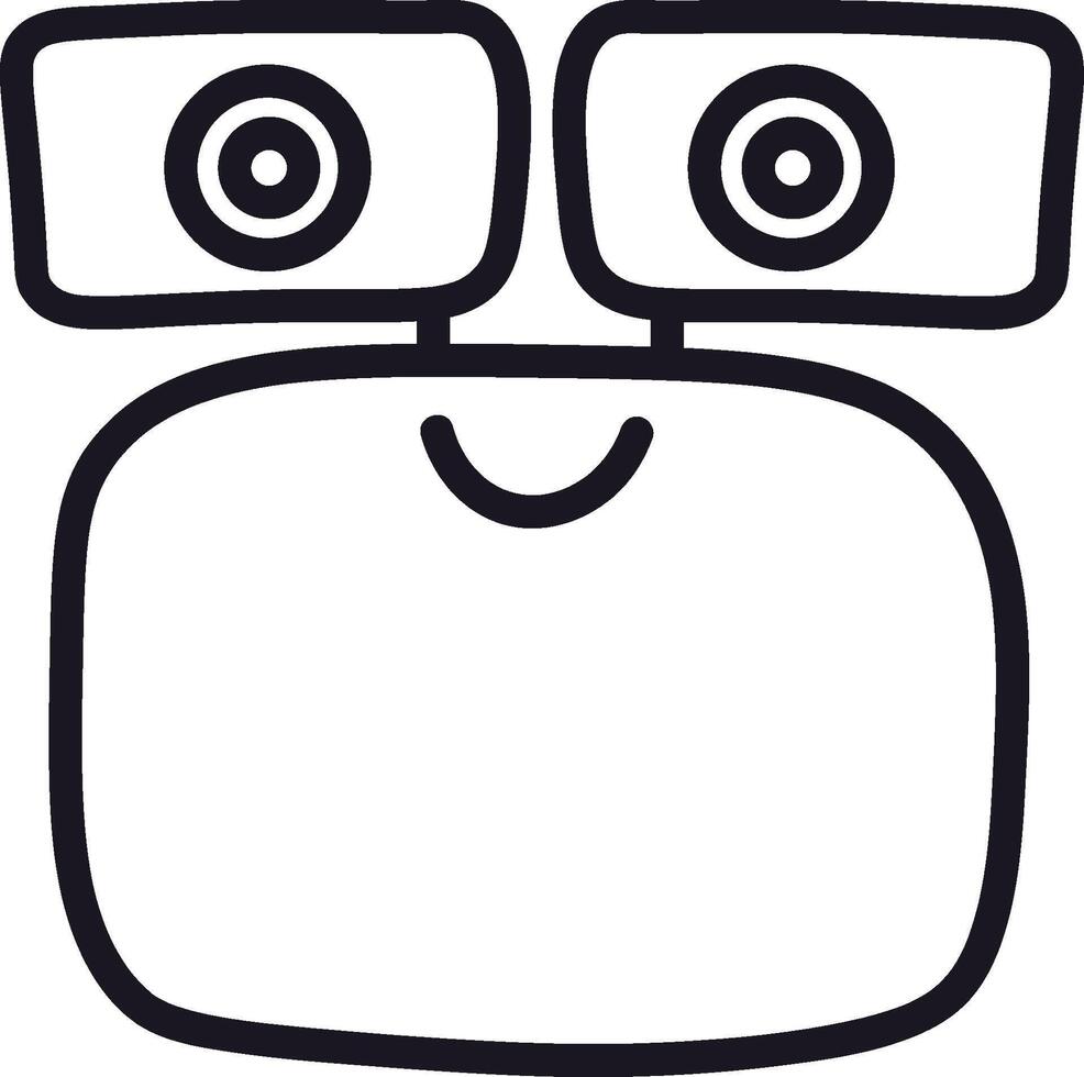 Playful Robot Face Sketch Sign vector