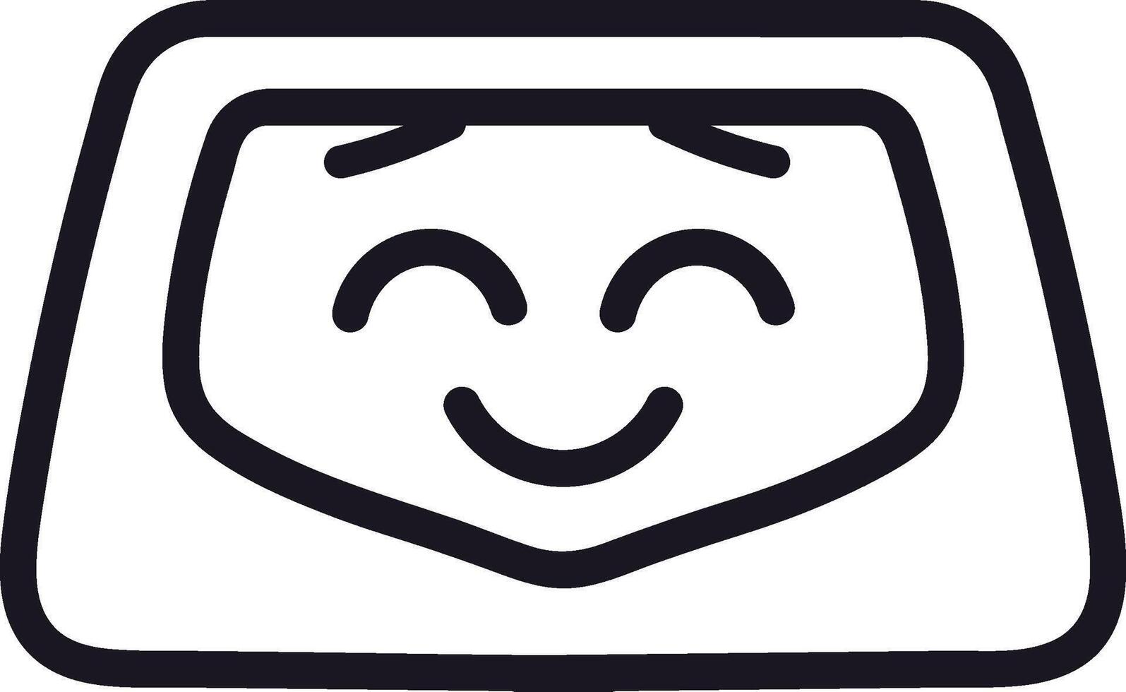 Smiling Robot Face Doodle Element vector