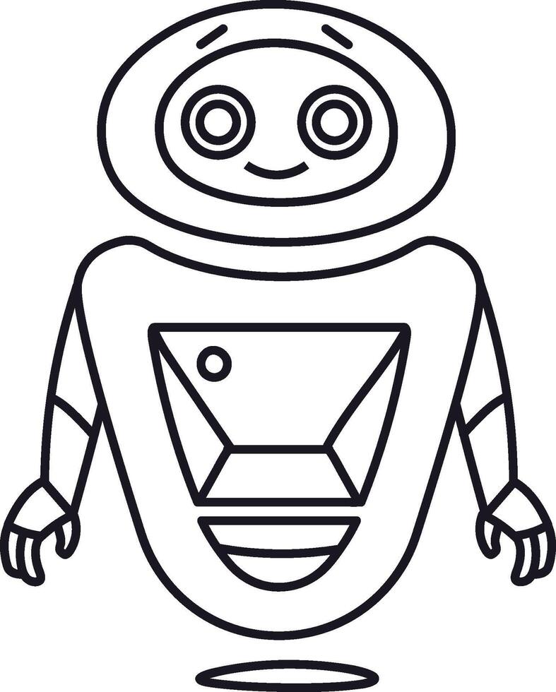 Cute Robot Character Sketch vector