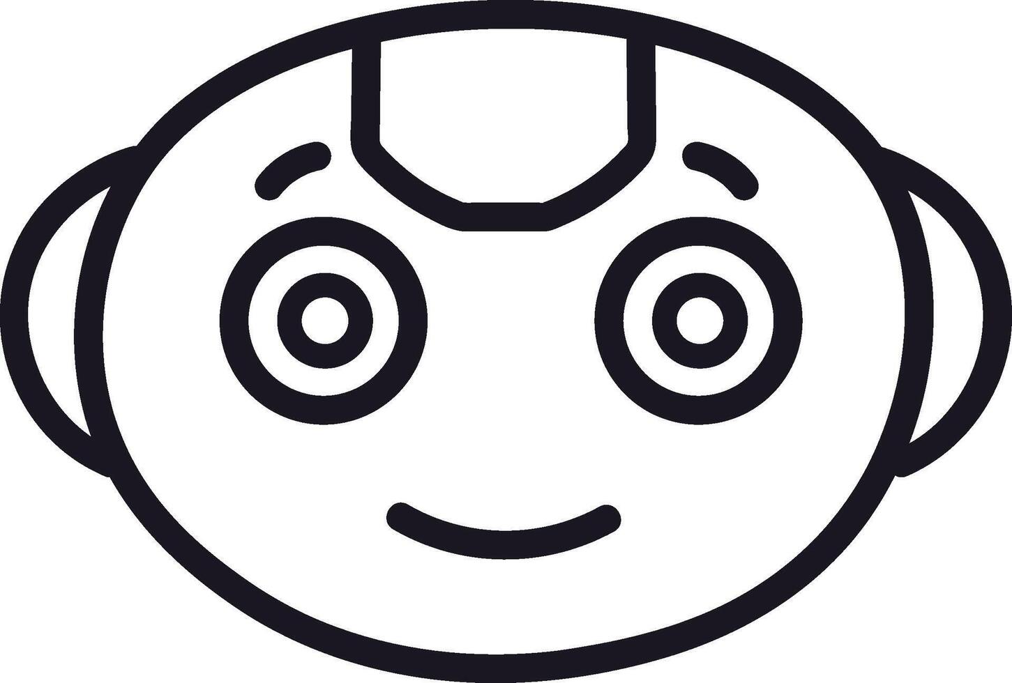 Friendly Robot Face Doodle vector