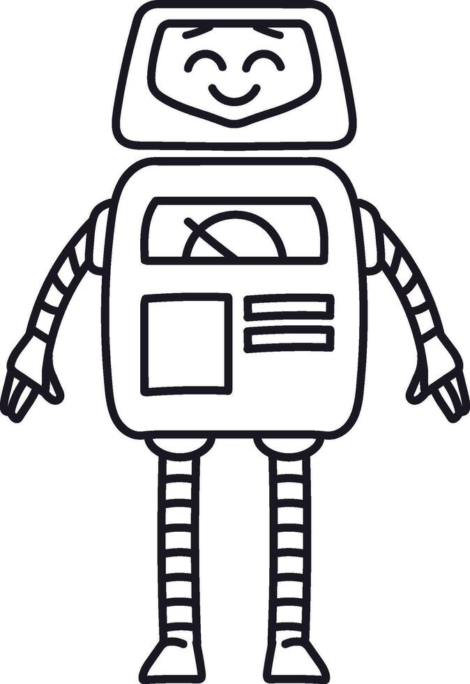 Smiling Robot Sketch vector