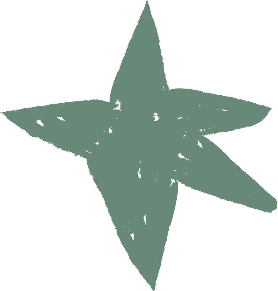 Crayon Style Star Shape vector