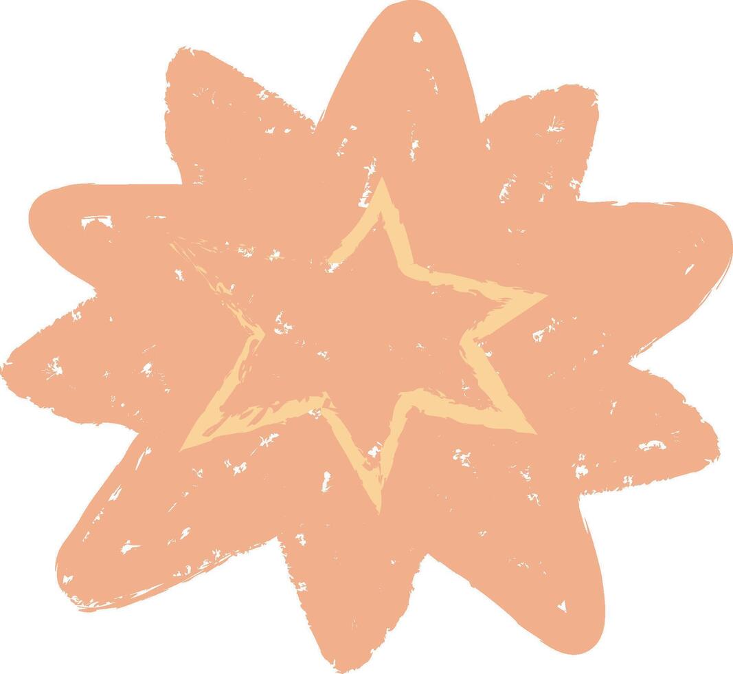 Crayon Starburst with Inner Star vector