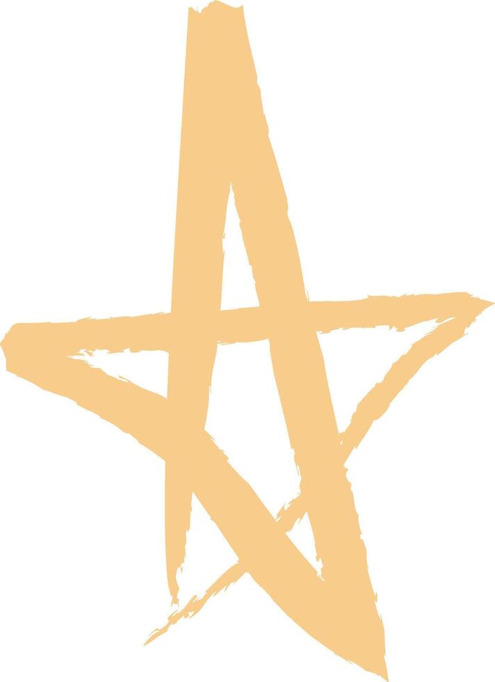 Hand-Drawn Star with Crayon Texture vector